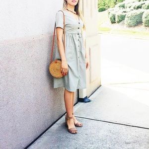 Olive Green dress sz S Midi